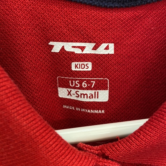 TSLA girls short sleeve school uniform dress.  Ruffle pique polo - Picture 7 of 9